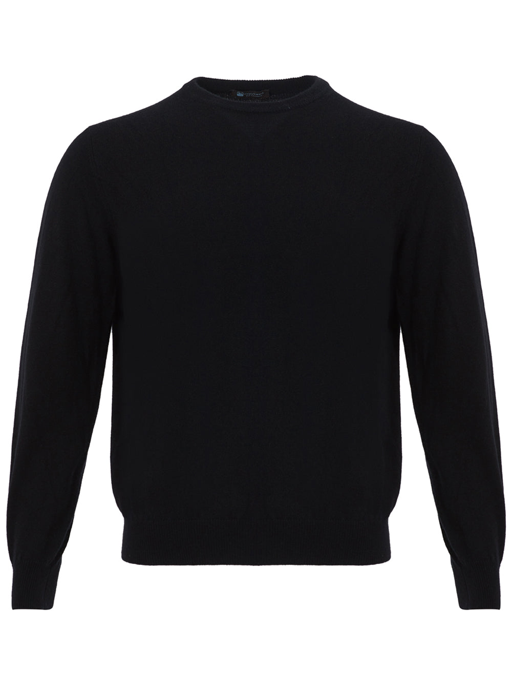 Colombo Elegant Black Round Neck Cashmere Sweater