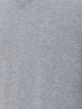 Load image into Gallery viewer, Colombo Elegant Grey Cashmere V-Neck Sweater
