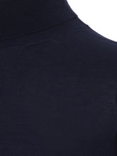 Load image into Gallery viewer, Colombo Navy Cashmere-Silk Blend Turtleneck Sweater
