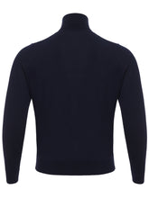 Load image into Gallery viewer, Colombo Navy Cashmere-Silk Blend Turtleneck Sweater
