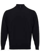 Load image into Gallery viewer, Colombo Elegant Black Cashmere Sweater with Zip Detail
