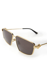 Load image into Gallery viewer, Bottega Veneta Elegant Gold Metal Squared Sunglasses
