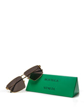 Load image into Gallery viewer, Bottega Veneta Elegant Gold Metal Squared Sunglasses
