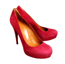 Load image into Gallery viewer, Gucci Women&#39;s Raspberry Suede Platform Pump Shoes
