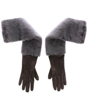 Load image into Gallery viewer, Dolce &amp; Gabbana Gray Mink Fur Lambskin Suede Leather Gloves
