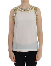 Load image into Gallery viewer, Dolce &amp; Gabbana White crystal embellished tank top
