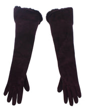 Load image into Gallery viewer, Dolce &amp; Gabbana Purple Mink Fur Goatskin Suede Leather Gloves
