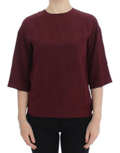Load image into Gallery viewer, Dolce &amp; Gabbana Red 3/4 sleeve silk blouse
