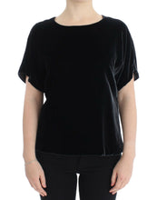 Load image into Gallery viewer, Dolce &amp; Gabbana Black velvet shortsleeved blouse
