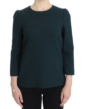 Load image into Gallery viewer, Dolce &amp; Gabbana Green 3/4 sleeve wool blouse

