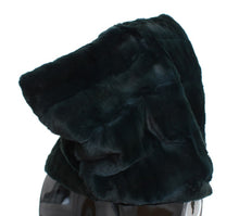 Load image into Gallery viewer, Dolce &amp; Gabbana Exclusive Green Weasel Fur Hooded Scarf
