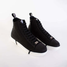 Load image into Gallery viewer, Roberto Cavalli Elevated Chic Suede High Sneakers in Black and White
