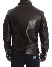 Load image into Gallery viewer, Dolce &amp; Gabbana Brown Lambskin Leather Zipper Jacket
