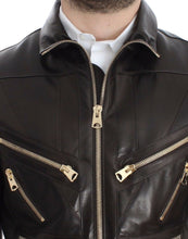Load image into Gallery viewer, Dolce &amp; Gabbana Brown Lambskin Leather Zipper Jacket
