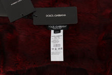 Load image into Gallery viewer, Dolce &amp; Gabbana Luxurious Bordeaux Fur Hooded Scarf Wrap
