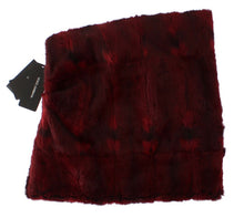 Load image into Gallery viewer, Dolce &amp; Gabbana Luxurious Bordeaux Fur Hooded Scarf Wrap
