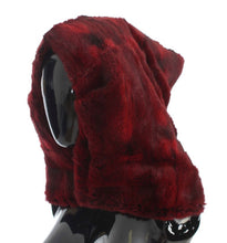 Load image into Gallery viewer, Dolce &amp; Gabbana Luxurious Bordeaux Fur Hooded Scarf Wrap
