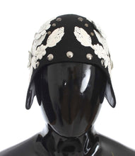 Load image into Gallery viewer, Dolce &amp; Gabbana Elegant Black Floral Wool Cloche Hat
