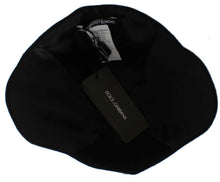 Load image into Gallery viewer, Dolce &amp; Gabbana Elegant Black Floral Wool Cloche Hat
