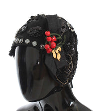 Load image into Gallery viewer, Dolce &amp; Gabbana Elegant Black Crystal-Adorned Cloche Hat
