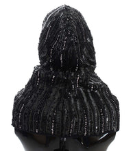 Load image into Gallery viewer, Dolce &amp; Gabbana Elegant Black Sequined Hooded Scarf Wrap
