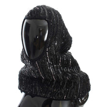 Load image into Gallery viewer, Dolce &amp; Gabbana Elegant Black Sequined Hooded Scarf Wrap
