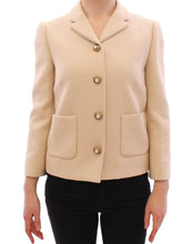 Load image into Gallery viewer, Dolce &amp; Gabbana Beige Wool Pearl Button Jacket Blazer Coat
