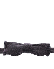 Load image into Gallery viewer, Dolce &amp; Gabbana Gray Black Wool Silk Bow Tie

