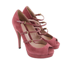 Load image into Gallery viewer, Gucci Women Tibet Red Suede High Heel Pump Shoes
