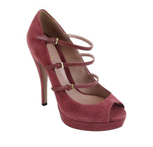 Load image into Gallery viewer, Gucci Women Tibet Red Suede High Heel Pump Shoes
