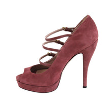 Load image into Gallery viewer, Gucci Women Tibet Red Suede High Heel Pump Shoes
