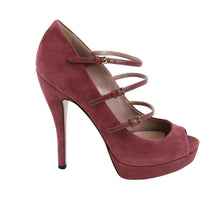 Load image into Gallery viewer, Gucci Women Tibet Red Suede High Heel Pump Shoes
