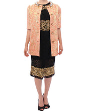 Load image into Gallery viewer, Dolce &amp; Gabbana Pink Silk Brocade Crystal Jacket Coat
