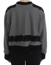 Load image into Gallery viewer, Dolce &amp; Gabbana Gray Black Lace Wool Cashmere Sweater
