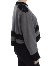 Load image into Gallery viewer, Dolce &amp; Gabbana Gray Black Lace Wool Cashmere Sweater
