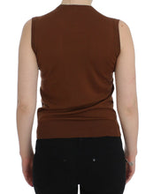 Load image into Gallery viewer, Dolce &amp; Gabbana Brown Wool Black Lace Vest Sweater Top
