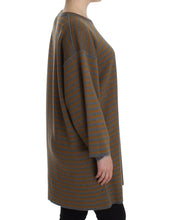 Load image into Gallery viewer, Dolce &amp; Gabbana Oversized Gray Yellow Striped Sweater Top

