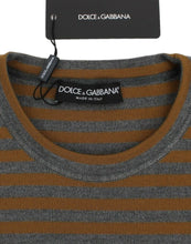 Load image into Gallery viewer, Dolce &amp; Gabbana Oversized Gray Yellow Striped Sweater Top
