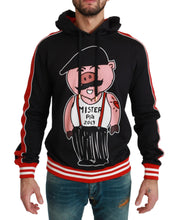Load image into Gallery viewer, Dolce &amp; Gabbana Elegant Black Hooded Sweater with Multicolor Motif
