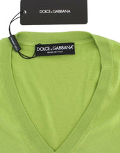 Load image into Gallery viewer, Dolce &amp; Gabbana Green Wool V-neck Pullover Sweater Top

