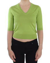 Load image into Gallery viewer, Dolce &amp; Gabbana Green Wool V-neck Pullover Sweater Top
