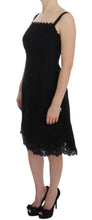 Load image into Gallery viewer, Dolce &amp; Gabbana Elegant Black Floral Lace Knee-Length Dress
