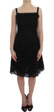 Load image into Gallery viewer, Dolce &amp; Gabbana Elegant Black Floral Lace Knee-Length Dress
