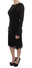 Load image into Gallery viewer, Dolce &amp; Gabbana Elegant Black Floral Lace Sheath Dress
