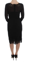 Load image into Gallery viewer, Dolce &amp; Gabbana Elegant Black Floral Lace Sheath Dress
