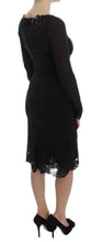 Load image into Gallery viewer, Dolce &amp; Gabbana Elegant Black Floral Lace Sheath Dress
