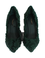 Load image into Gallery viewer, Dolce &amp; Gabbana Elegant Green Xiangao Fur Leather Pumps
