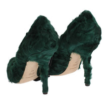 Load image into Gallery viewer, Dolce &amp; Gabbana Elegant Green Xiangao Fur Leather Pumps
