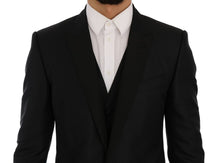 Load image into Gallery viewer, Dolce &amp; Gabbana Elegant Black and Blue Silk Blend Blazer Set
