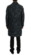 Load image into Gallery viewer, Dolce &amp; Gabbana Blue Camouflage Trench Coat Elegance
